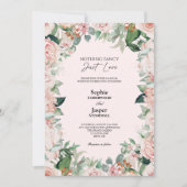Invitation Blush Floral Rose Simple Rien De Fantastique Photo (Devant)