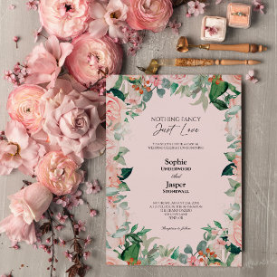Invitation Blush Floral Rose Simple Rien De Mariage