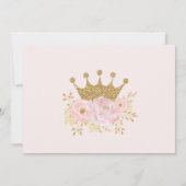 Invitation Blush Floral Royal Crown Princess Anniversaire (Dos)