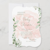 Invitation Blush Floral Sweet Baby Girl Douche II (Devant)