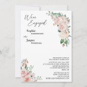 Invitation Blush Floral White Nous sommes engagés (Devant)