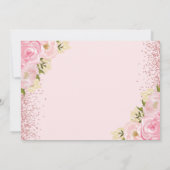 Invitation Blush Floral Wild Safari Animaux Fille 1er anniver (Dos)