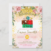 Invitation Blush Florals Adventure commence à Anniversaire Ba (Devant)