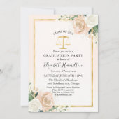 Invitation Blush & Foil Gold Law School Grad Party Photo (Devant)