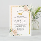 Invitation Blush & Foil Or Fête de Diplôme de l'École de Phar (Debout devant)