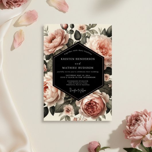 Invitation Blush Garden Bloom Wedding