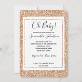 Invitation Blush Glitter Glitz Rose Gold Peach (Devant)
