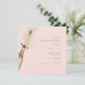 Invitation Blush & Gold Bridal Brunch & Bubbly Champagne (Debout devant)