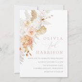 Invitation Blush & Gold Fabial Mariage floral (Devant)