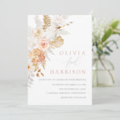 Invitation Blush & Gold Fabial Mariage floral (Debout devant)