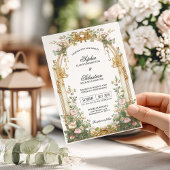 Invitation Blush Gold Garden Estate Ceremony