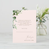 Invitation Blush & Gold Message Ivy Baby shower Merci (Debout devant)