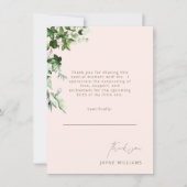 Invitation Blush & Gold Message Ivy Baby shower Merci (Devant)