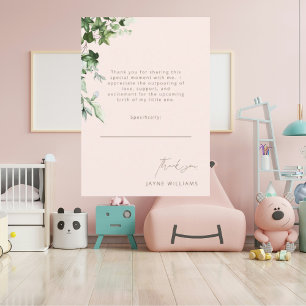 Invitation Blush & Gold Message Ivy Baby shower Merci