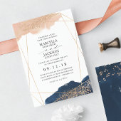 Invitation Blush, Gold & Navy Mariage