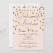 Invitation Blush Gold Parties scintillant Bridesmaids Luncheo (Devant)
