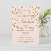 Invitation Blush Gold Parties scintillant Bridesmaids Luncheo (Debout devant)