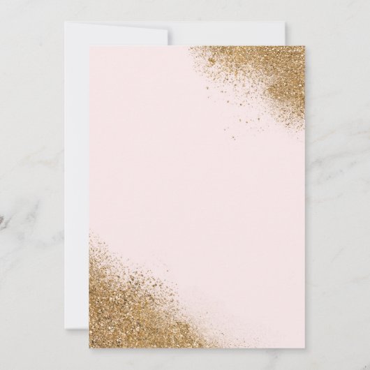 Invitation Blush Gold Parties scintillant Sparkle Mariage élé (Dos)