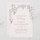 Invitation Blush Gold Texte Folide Mariée Parents Mariage (Devant / Derrière)