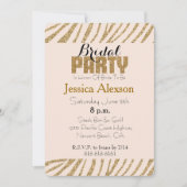 Invitation Blush Gold Zebra Imprimer Faux Parties scintillant (Devant)