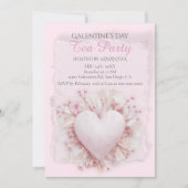 Invitation Blush Heart Galentine Tea Party Soft Romance Charm (Devant)