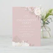 Invitation Blush & Ivory Floral Dusty Pink (Debout devant)
