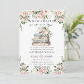 Invitation Blush Ivory Floral Livres Nouveau Chapitre Baby sh (Debout devant)