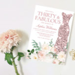 Invitation Blush & Ivory Flowers Rose Gold Gown 30e anniversa<br><div class="desc">Blush & Ivory Flowers Rose Gold Gown 30th Birthday Invitation Beaucoup d'autres variations de couleur de robe et arrangements de fleurs dans la collection (voir ci-dessous)</div>