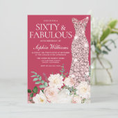 Invitation Blush & Ivory, Rose Gold & Magenta 60e anniversair (Debout devant)