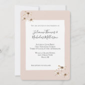 Invitation Blush Mocha Cream Dragonflies Mariage (Devant)