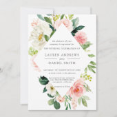 Invitation Blush moderne | Chic Mariage rose diamant (Devant)