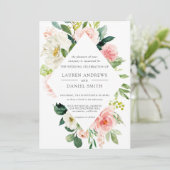 Invitation Blush moderne | Chic Mariage rose diamant (Debout devant)