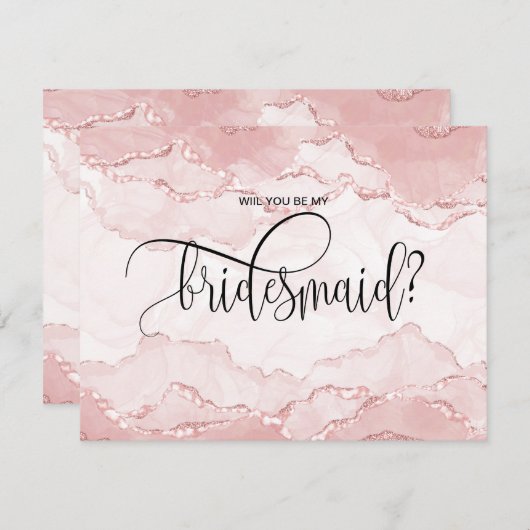 Invitation blush moderne serez-vous ma demoiselle d'honneur i (Devant / Derrière)