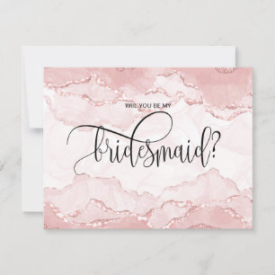 Invitation blush moderne serez-vous ma demoiselle d'honneur i