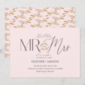 Invitation Blush "Mr. + Mrs." Engagement Shower (Devant / Derrière)