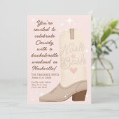 Invitation Blush Nash Bash Cowgirl Boot Bachelorette Party (Debout devant)