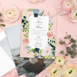 Invitation Blush Navy Blue Romantic Floral Fête des mariées<br><div class="desc">Customiser tout le texte et la couleur et la photo arrière - plans au dos est facultative</div>