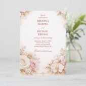 Invitation Blush Neutral Floral  (Debout devant)
