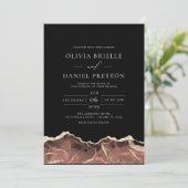 Invitation Blush Neutral Or Agate Élégant Mariage moderne (Debout devant)