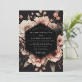 Invitation Blush Noir Bloom Wedding (Debout devant)