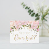 Invitation Blush Or Pastel Floral Be My Demoiselle D'Honneur (Debout devant)