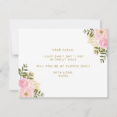 Invitation Blush Or Pastel Floral Be My Fille Fleur (Dos)
