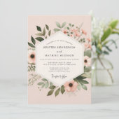 Invitation Blush Painted Anemone Wedding (Debout devant)