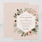 Invitation Blush Painted Anemone Wedding (Devant / Derrière)