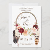 Invitation Blush & Peach Rose Attrape-rêves Boho Save the Dat (Devant)