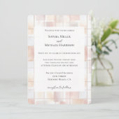 Invitation Blush Peach Squares Wedding (Debout devant)