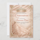Invitation Blush & Pearl Royal Tiara quinceanera  (Devant)