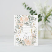 Invitation Blush Peony & Eucalyptus Botanical Floral R.S.V.P. (Debout devant)