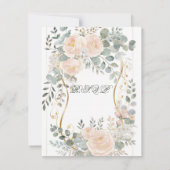 Invitation Blush Peony & Eucalyptus Botanical Floral R.S.V.P. (Dos)