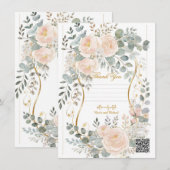 Invitation Blush Peony & Eucalyptus Botanical Floral Wedding  (Devant / Derrière)